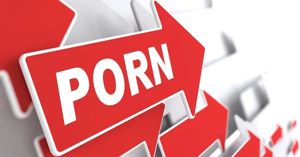 Porno-Konzept auf rotem Pfeil. — Stockfoto