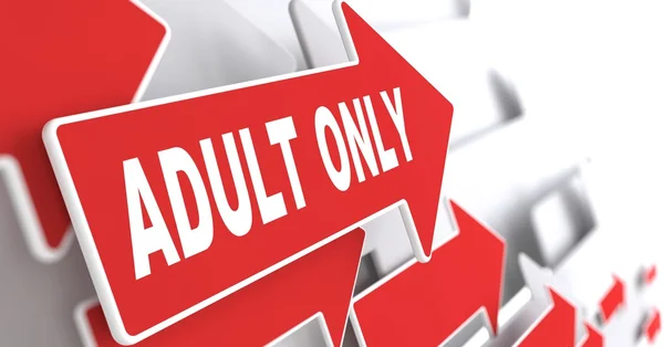 Adult Only Concept on Red Arrow. — Stock Photo, Image