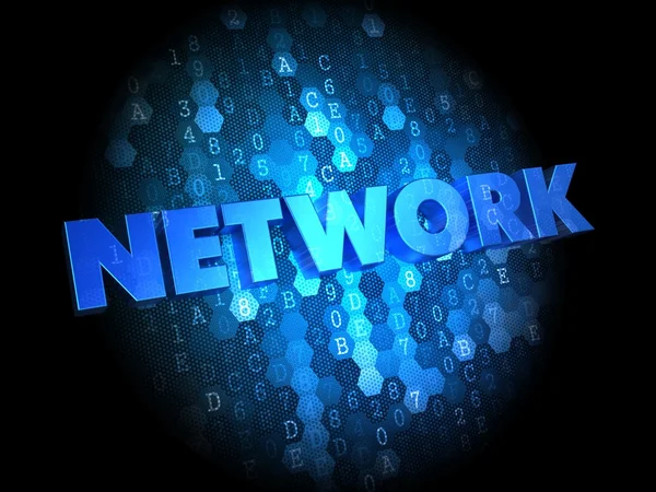 Nätverk på mörk digital bakgrund. — Stockfoto