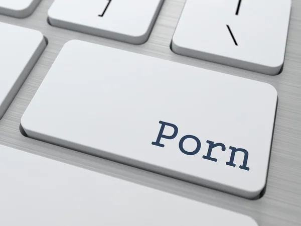 Кнопка порно на клавиатуре белого компьютера . — стоковое фото