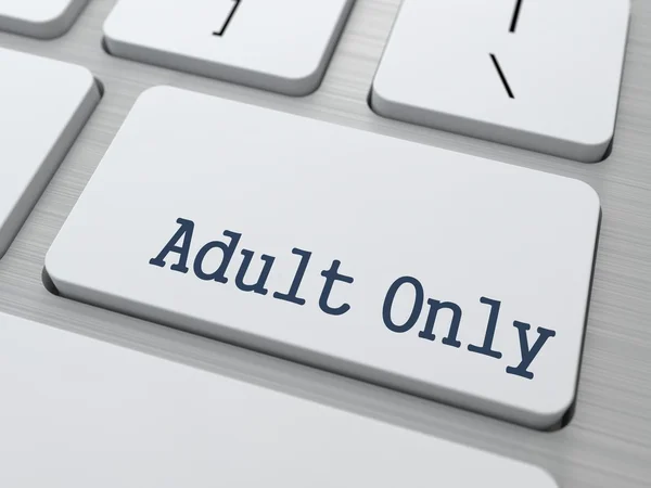 Adult Only Button on White Computer Keyboard. — Stock Photo, Image