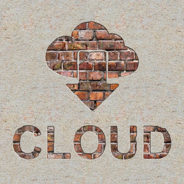 Cloud Concept on the Brick Wall. — Stock Photo, Image