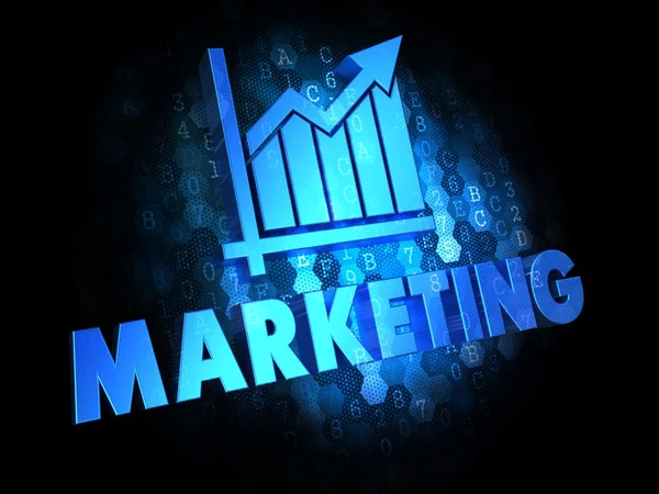 Marketing auf dunklem digitalen Hintergrund. — Stockfoto