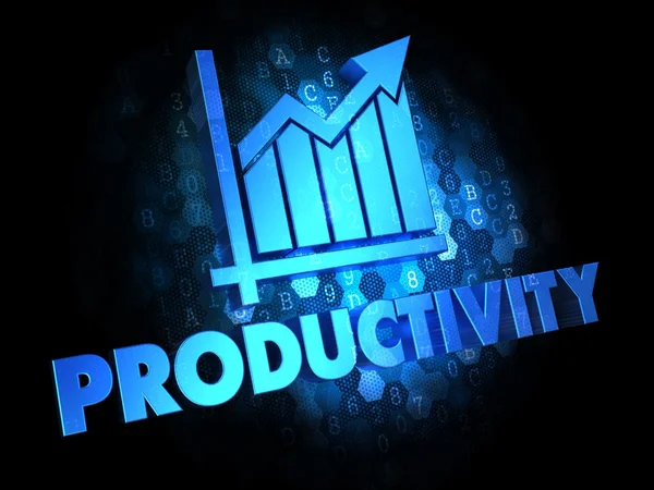 Productivity on Dark Digital Background. — Stock Photo, Image