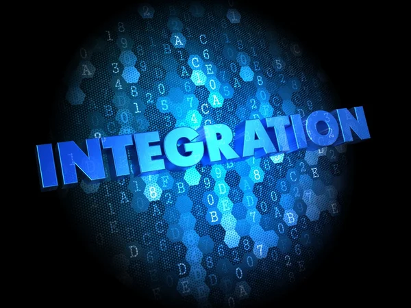 Integration on Dark Digital Background. — Stock Photo, Image