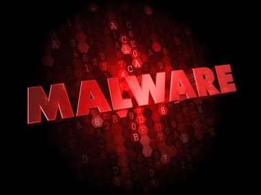 Dijital koyu arka plan üzerinde malware.