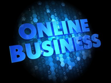 Dijital koyu arka plan üzerinde online iş.