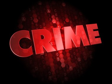 Dijital koyu arka plan üzerinde suç.