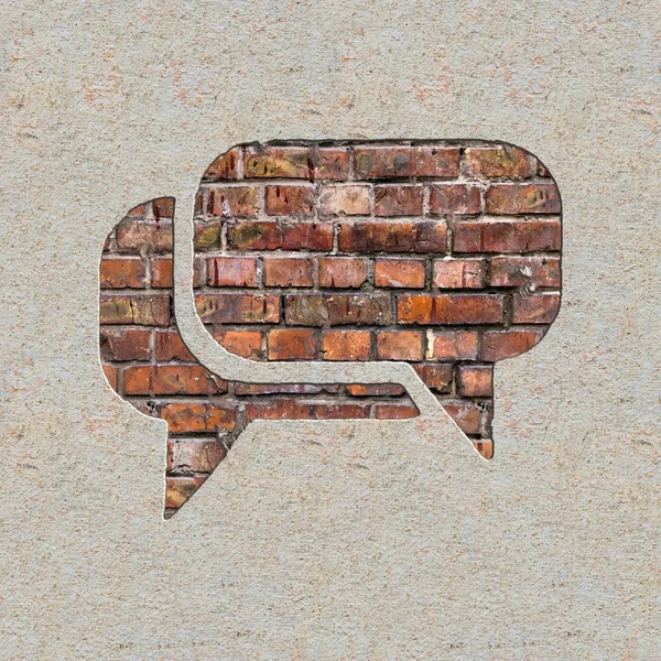 Speech Bubble Icon on the Wall. — Stock Photo, Image