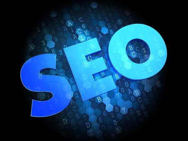 SEO su sfondo digitale scuro . — Foto Stock