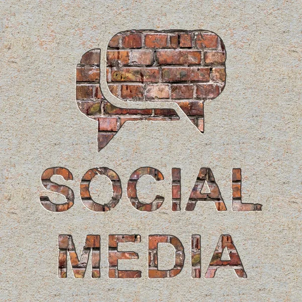 Concetto di social media sul muro . — Foto Stock