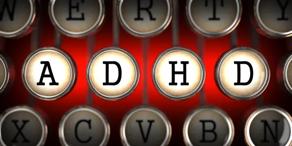 ADHD en las llaves de la vieja máquina de escribir . —  Fotos de Stock