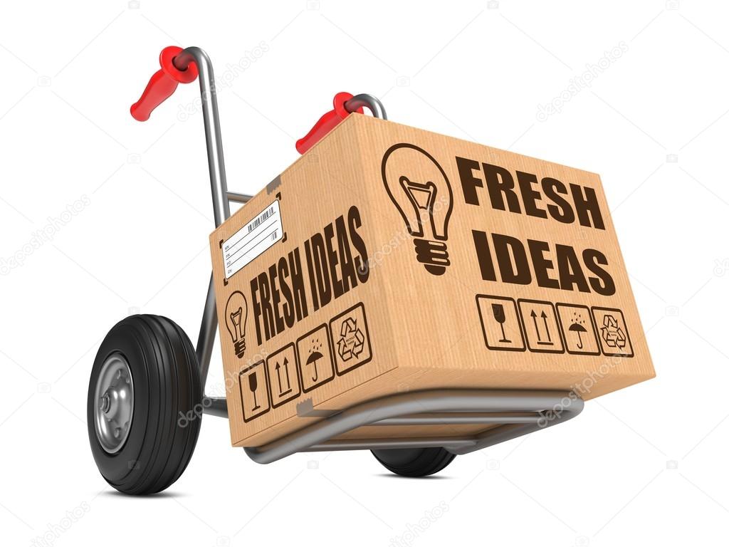 Fresh Ideas - Cardboard Box on Hand Truck.