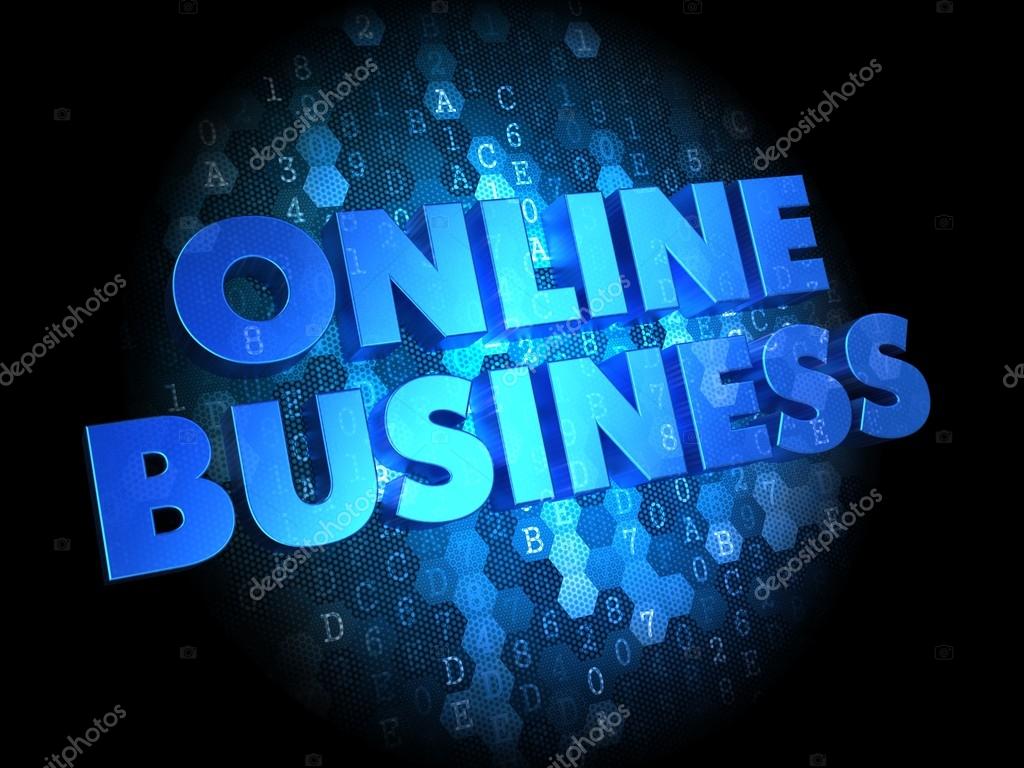 Online Business on Dark Digital Background. — Stock Photo