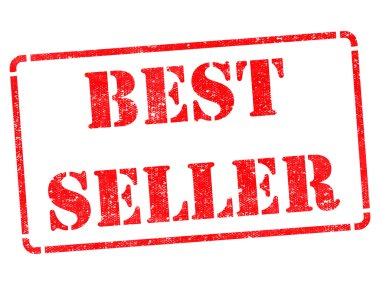 bestseller üzerinde kırmızı lastik damgası.