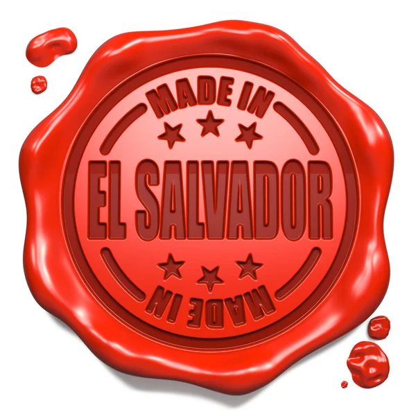 Made in El Salvador - Stamp on Red Wax Seal. — Stock Photo, Image