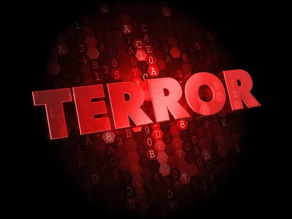 Terror em fundo digital vermelho . — Fotografia de Stock