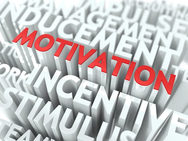 Motivation - Red Text on White Wordcloud. — Stock Photo, Image