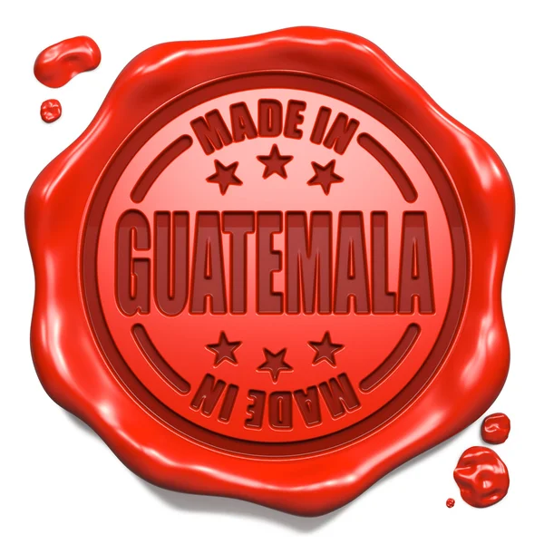 Hergestellt in Guatemala - Stempel auf rotem Wachssiegel. — Stockfoto