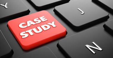 Kırmızı klavye düğme Case study.