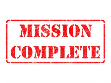 Mission Complete - Red Rubber Stamp. clipart