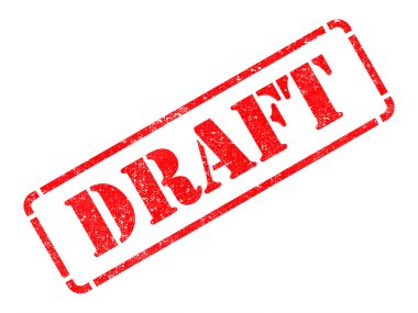 Draft inscription on Red Rubber Stamp. clipart