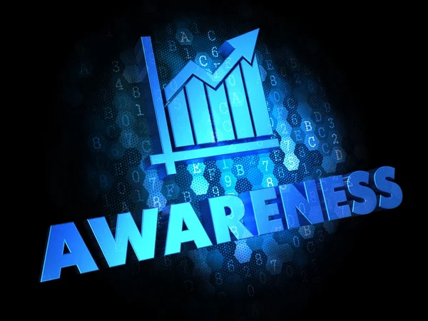 Awareness Concept on Dark Digital Background. — Stock Photo, Image