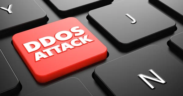 DDOS-атака на красную клавиатуру . — стоковое фото