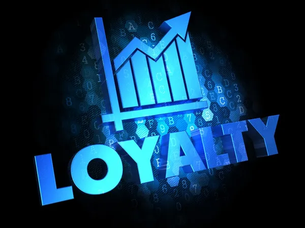 Lojalitet koncept på mörk digital bakgrund. — Stockfoto