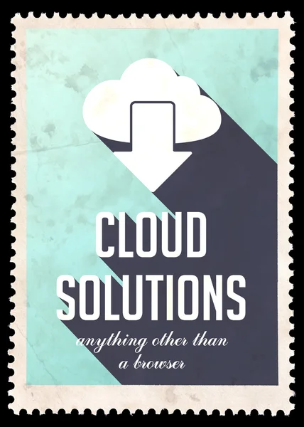 Solutions Cloud sur le bleu clair dans le design plat . — Photo