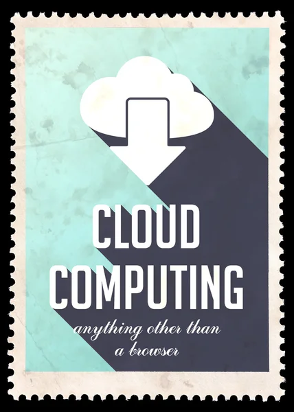 Cloud Computing sur bleu clair dans la conception plate . — Photo