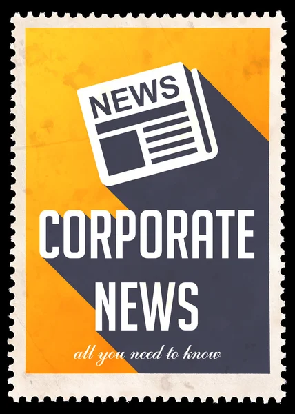 Corporate nieuws op geel in platte ontwerp. — Stockfoto