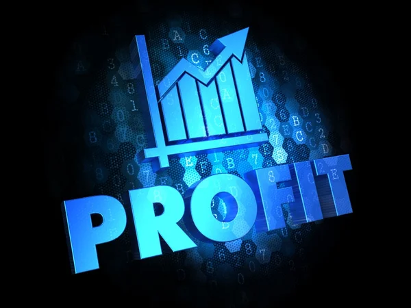 Profit Concept on Dark Digital Background. — Stock Photo, Image