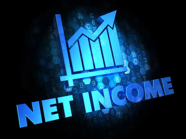 Net Income Concept on Dark Digital Background. — Stock Photo, Image