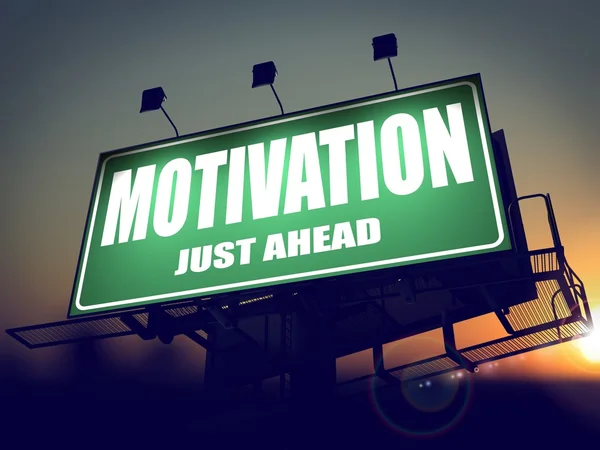 Motivação - Billboard on the Sunrise Background . — Fotografia de Stock