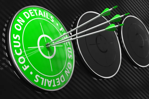 Focus on Details Slogan - Green Target. — Stock Photo, Image