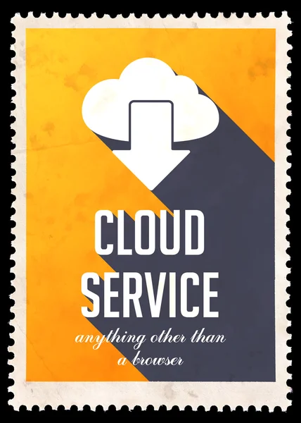 Cloud Service Concept on Yellow in Flat Design. — Stock Photo, Image