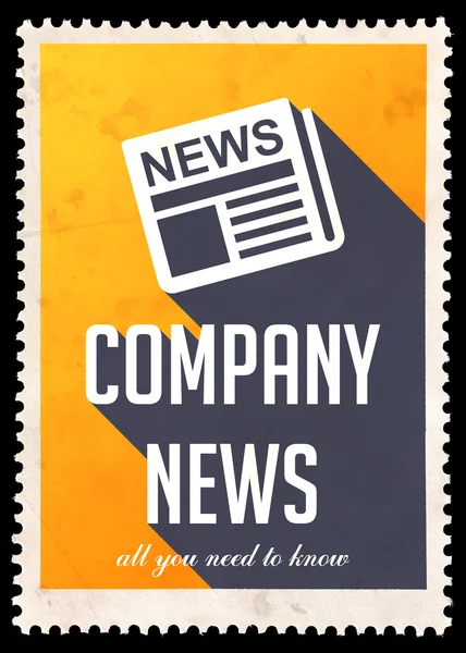 Nieuws van het bedrijf op geel in platte ontwerp. — Stockfoto