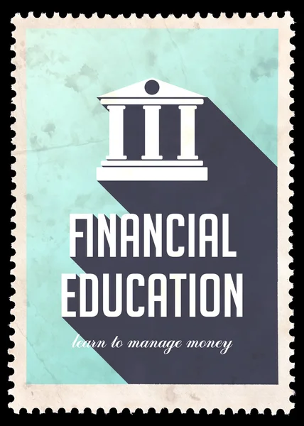 Educación financiera sobre el azul claro en diseño plano . — Foto de Stock