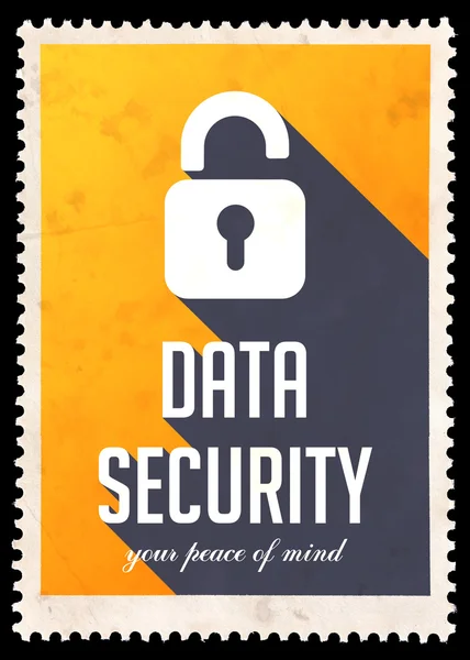 Data Security on Yellow in Flat Design. — Stock Photo, Image