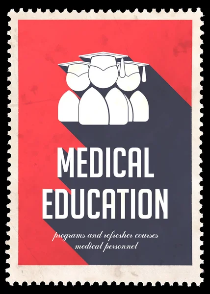 Medical Education on Red in Flat Design. — Stock Photo, Image