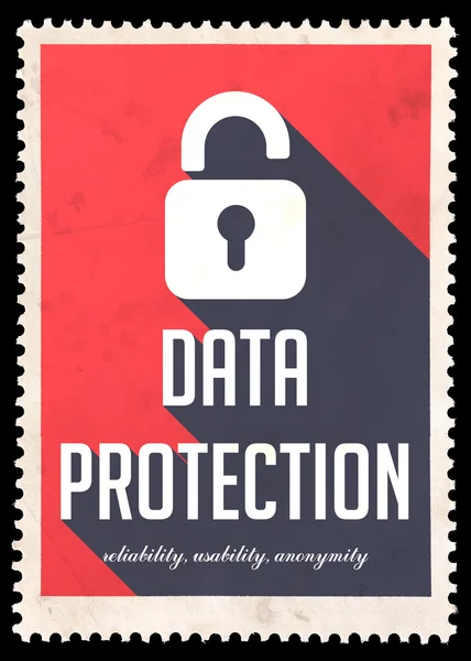 Ochrana dat na červenou v plochý design. — Stock fotografie