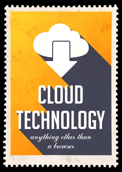 Cloud Technology on Yellow in Flat Design. — Stock Photo, Image