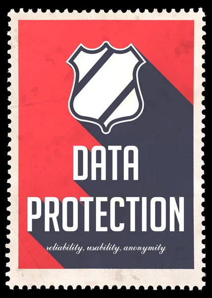 Data Protection Concept on Red in Flat Design. — Stock Photo, Image