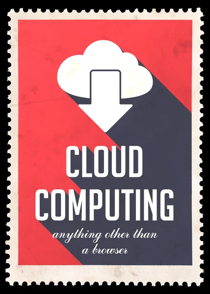 Cloud Computing on Red in Flat Design. — Stock Photo, Image