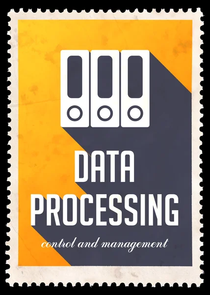 Data Processing on Yellow in Flat Design. — Stock Photo, Image