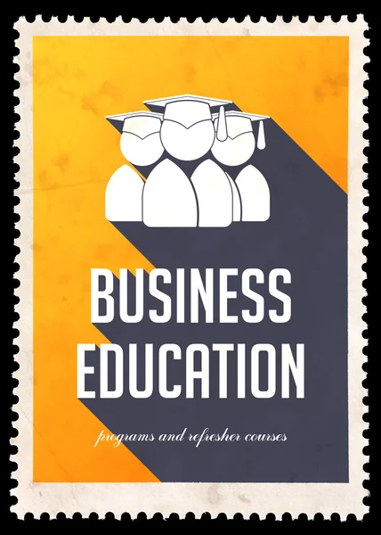 Business Education on Yellow in Flat Design. — Stock Photo, Image