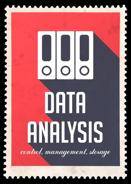 Data Analysis on Red in Flat Design. — Stock Photo, Image