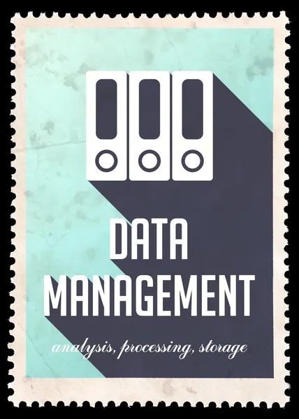 Data Management on Blue in Flat Design. — Stock Photo, Image