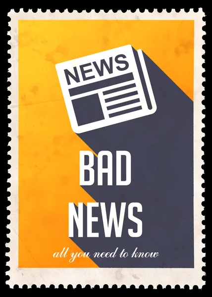 Bad News on Yellow in Flat Design. — Stock Photo, Image